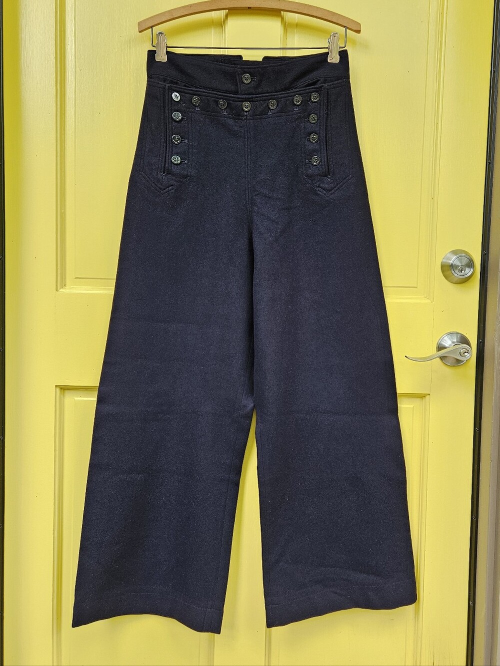 Vintage 60s/70s US Navy 13-Button 100% Wool Sailor Uniform Bell Bottom Pants 31R